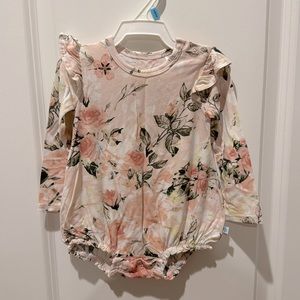 Posh Peanut Pink Rose Long Sleeve Bubble Romper